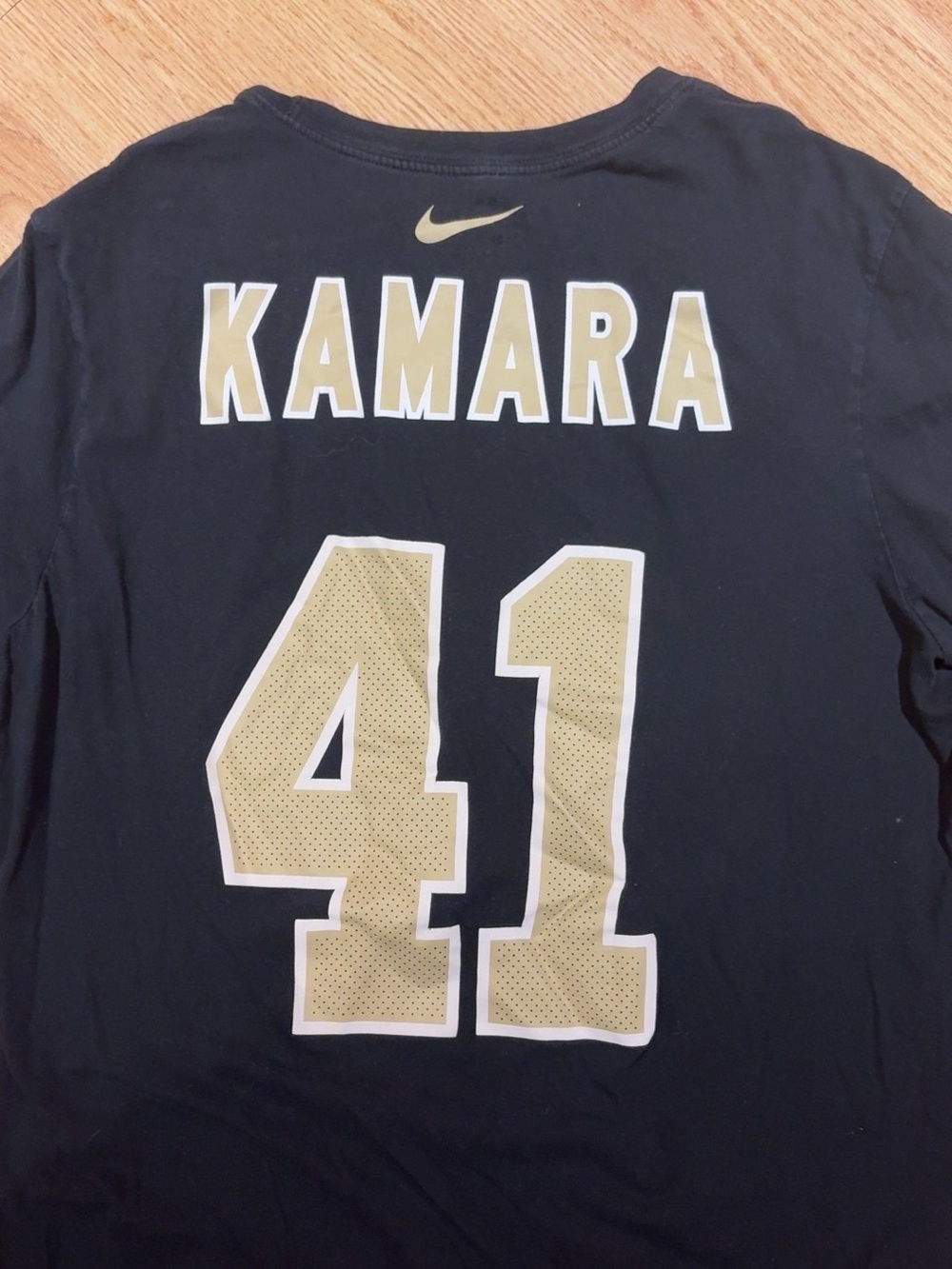 Nike Men’s Black Kamara #41 Jersey Tee with Gold Numbering